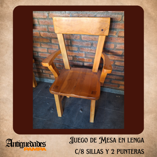 Juego de Mesa en Lenga con 8 Sillas y 2 Punteras - Image 3