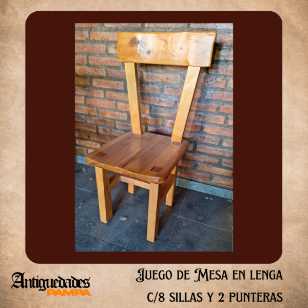 Juego de Mesa en Lenga con 8 Sillas y 2 Punteras - Image 4